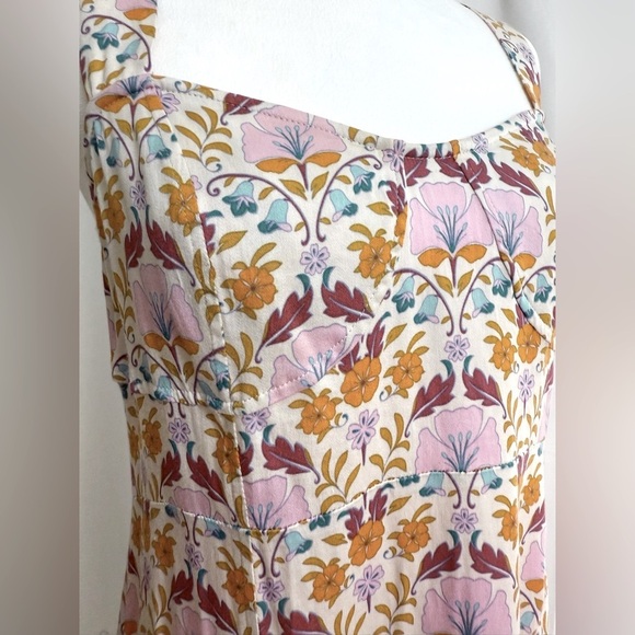 NWT Free People “Sasha” Relaxed Fit Flower Print Mini Dress With Sweetheart Neck - Picture 5 of 15